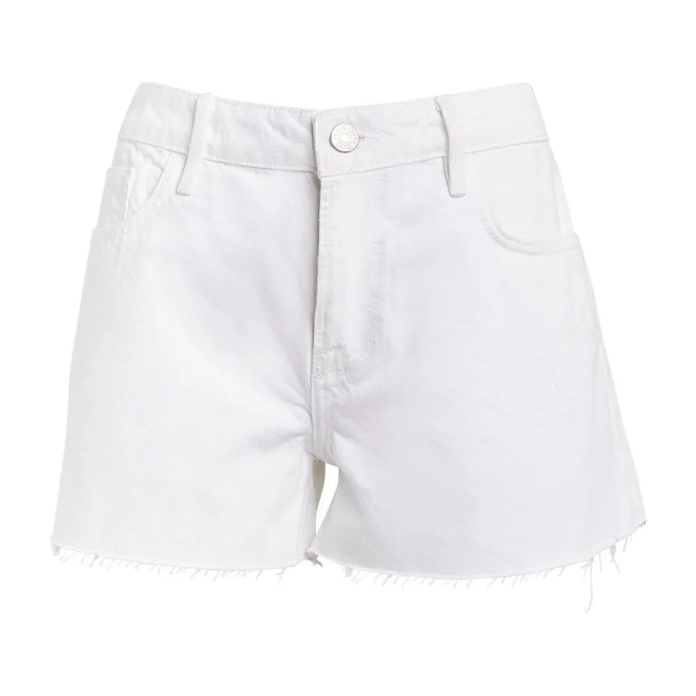 NEW Frame Le Grand Garcon Raw Hem Denim Short White Sz 34 - Image 13