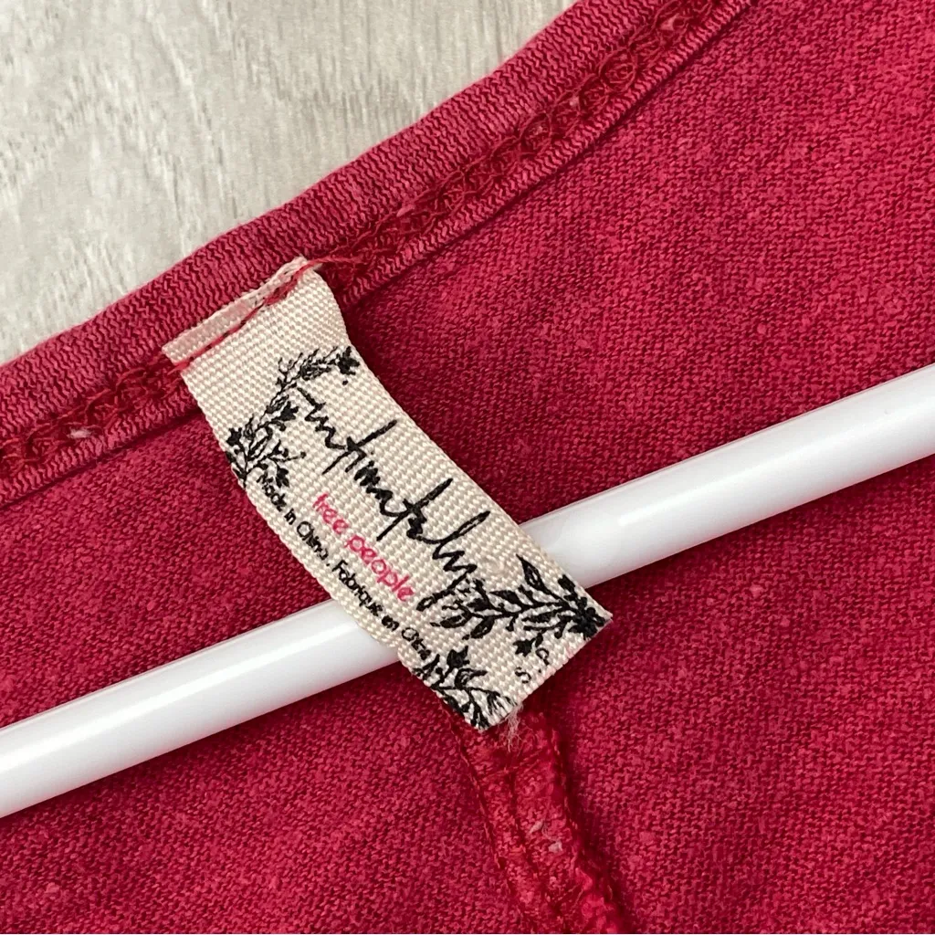 Free People Tshirt high low long sleeve womens Pink (small) oversized boho basic - Image 2