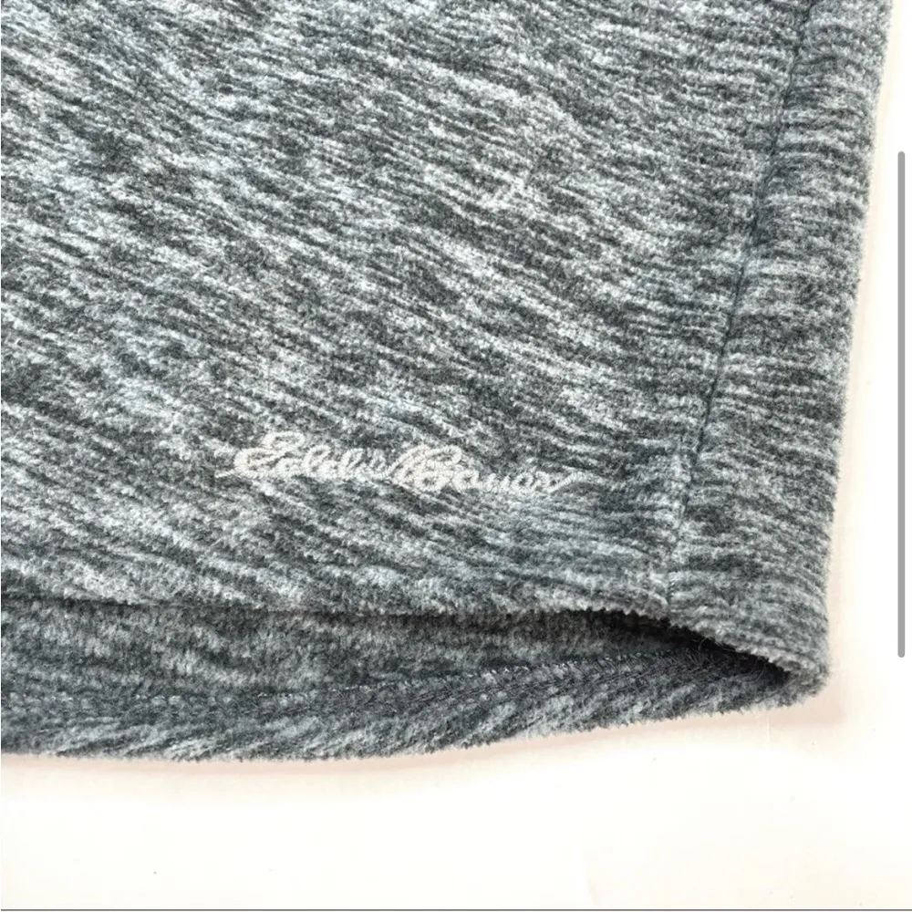 Eddie Bauer Gray Heathered Button Up Fleece - Image 3