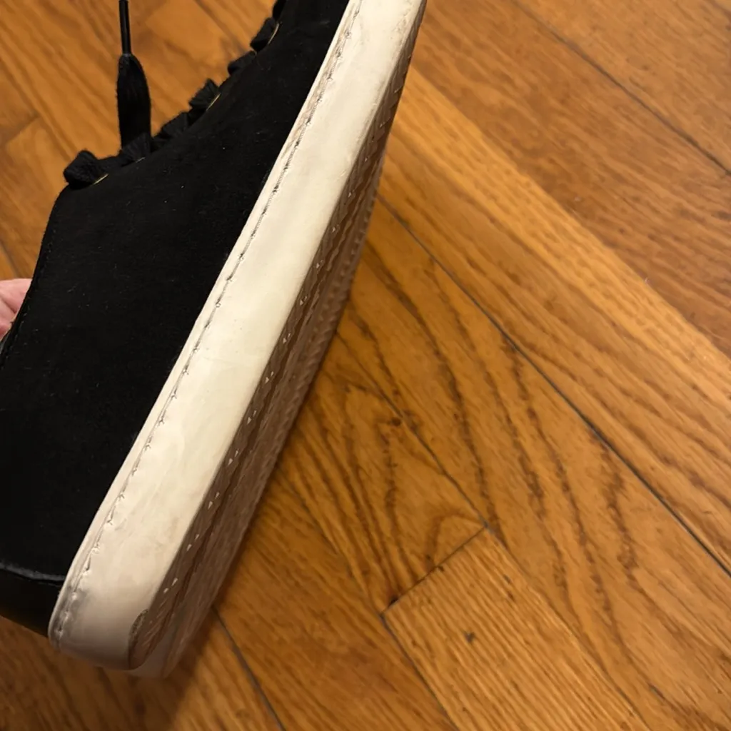 Sezane Jack trainers in black suede and leather size 40 US 9 tie sneaker city - Image 10
