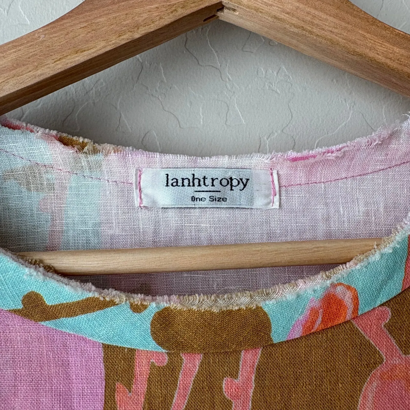 Lanhtropy Dress Linen Pink Floral Mini Dress One Size Size undefined - Image 7