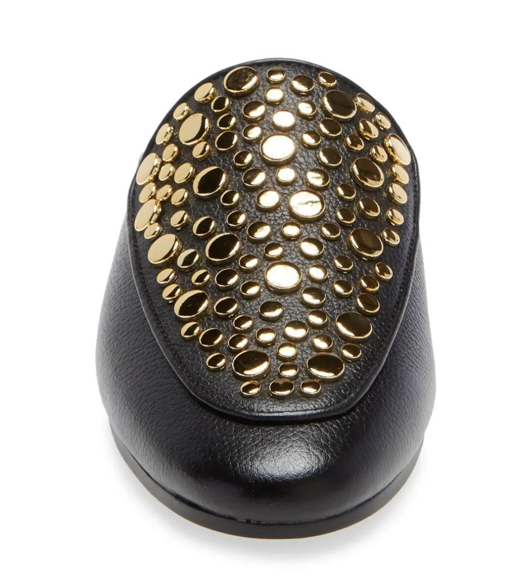 Black Farrow Gold Stud Mule Slides - Image 5