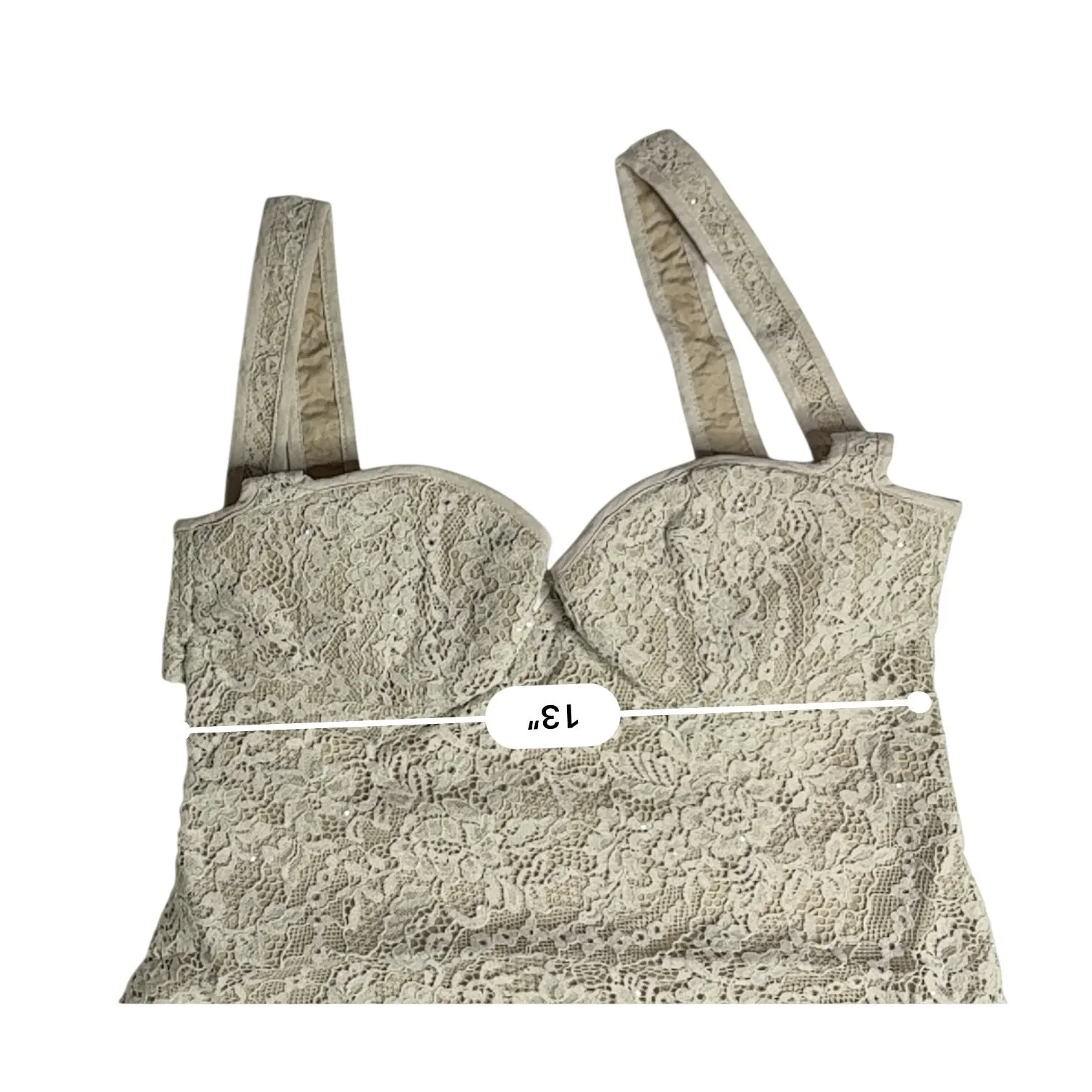 Rumored‎ Loverboy Mini Dress Cream Lace MEDIUM Lacy Feminine Open Back Croquette - Image 6