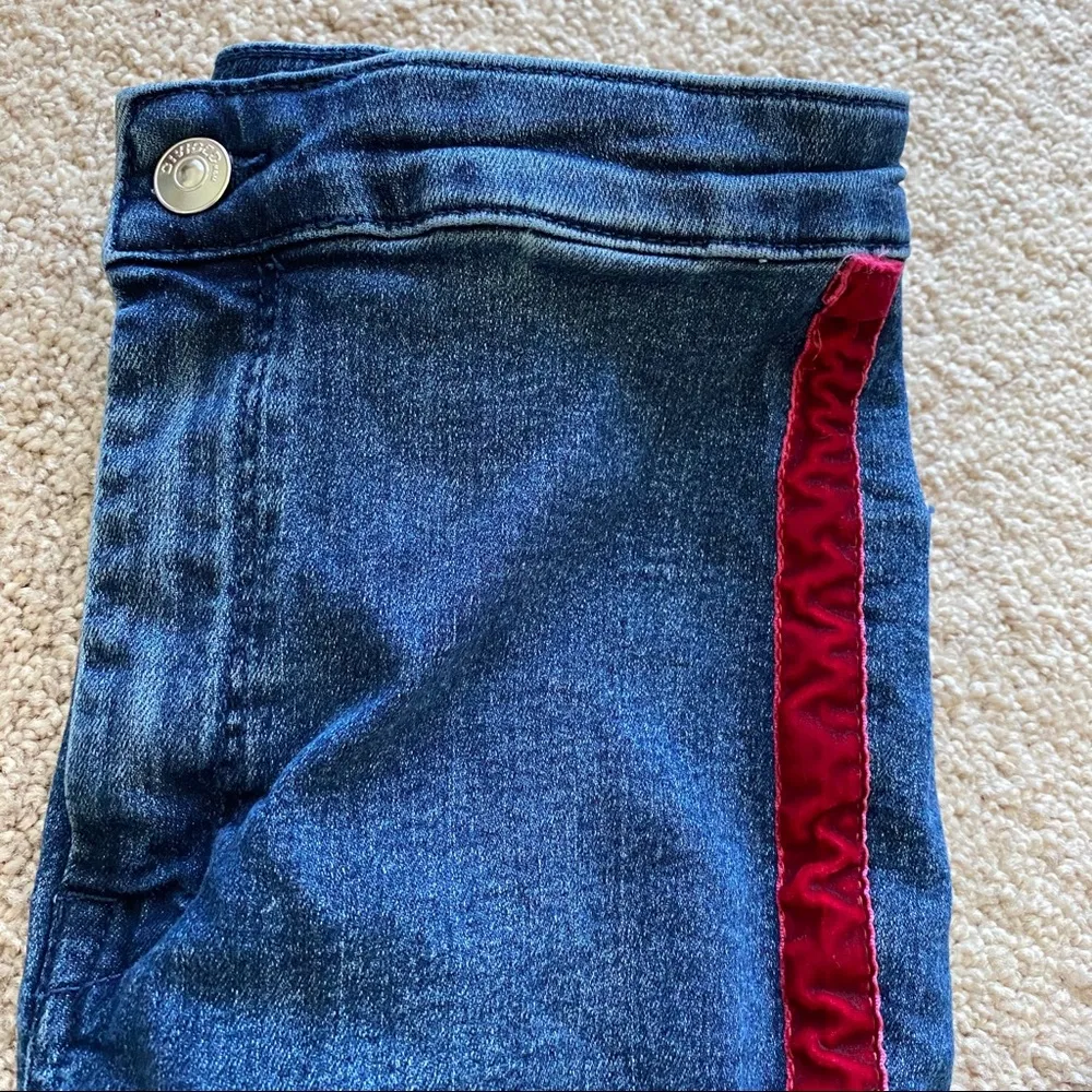 H&M Divided Velour Stripe Denim Skinny Jean Size 4 - Image 3