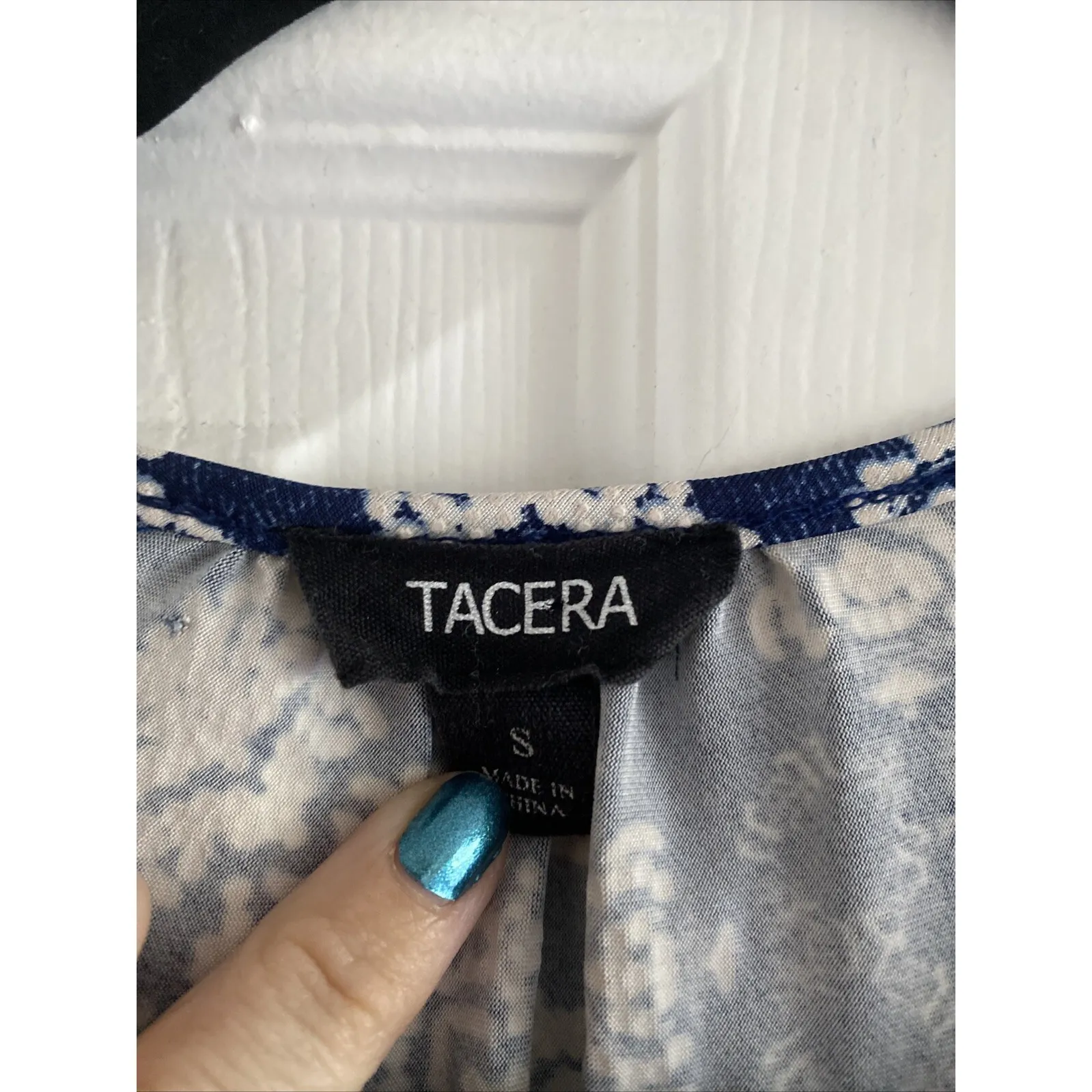 Tacera Women's Small Blue Textured 3/4 Sleeve Clean Girl Coastal Preppy - Image 5