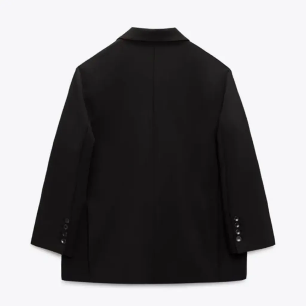 ZARA Oversized Vented Relaxed Fit Blazer in Black Viral Blogger Fave Size XS/S - Image 5
