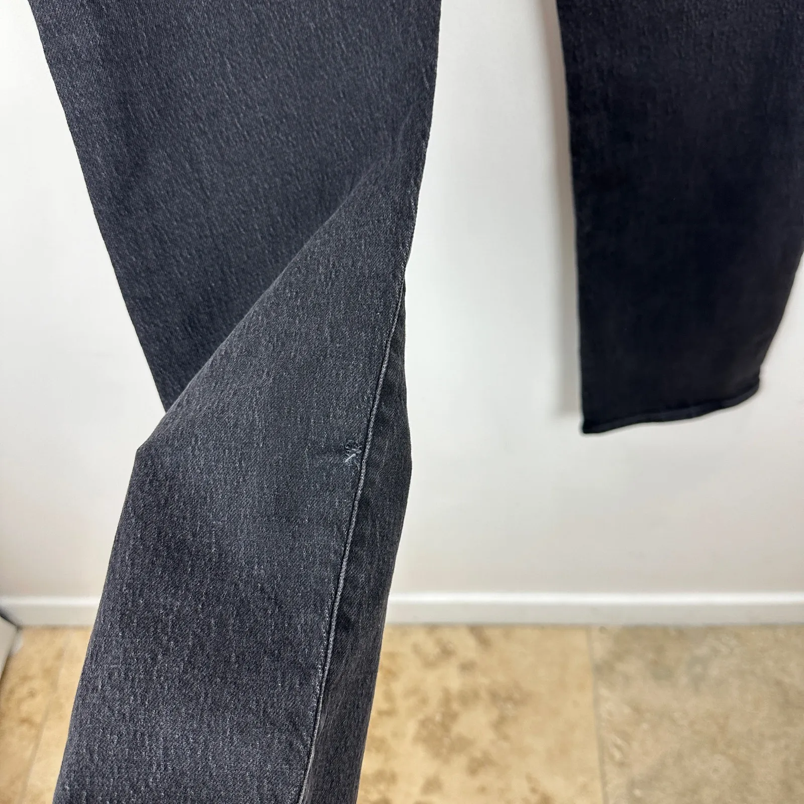 Madewell The 90s Straight Jean Belmere Wash Comfort Stretch Black US 25 NWT - Image 15