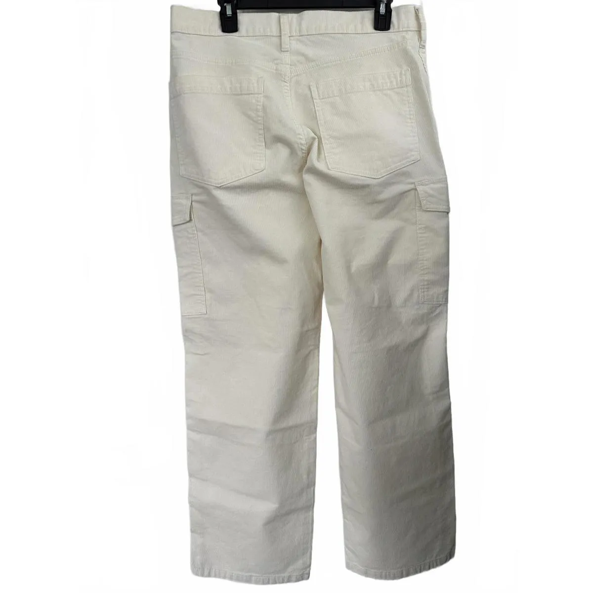 Gap Mid Rise Corduroy '90s Loose Cargo Pants Ivory Beige Frost NWT Size 31 Long - Image 3