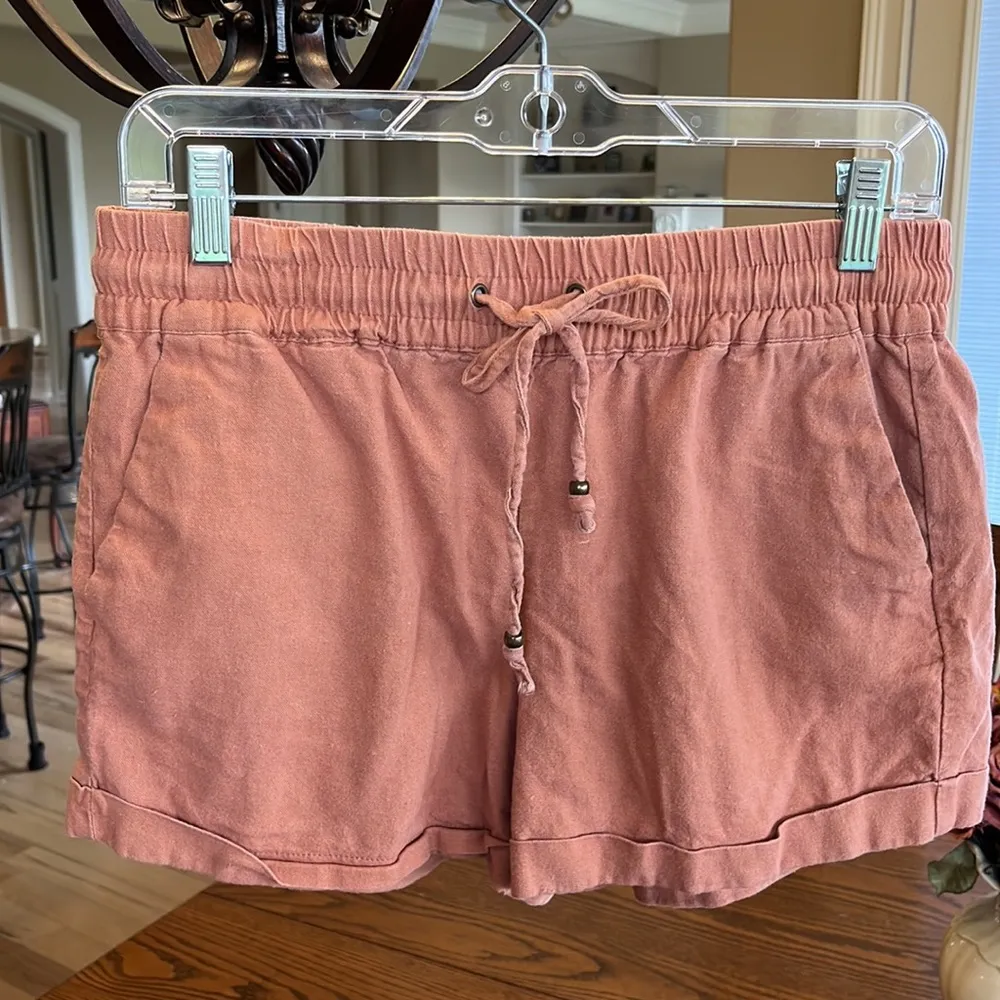 Love Tree Boutique Linen Shorts Womens Large Elastic Drawstring - Image 13