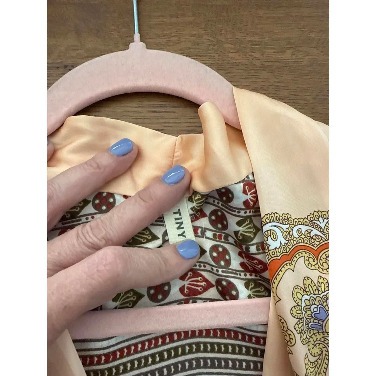 Sleeveless Printed Women's Blouse Size Small Orange - Image 4