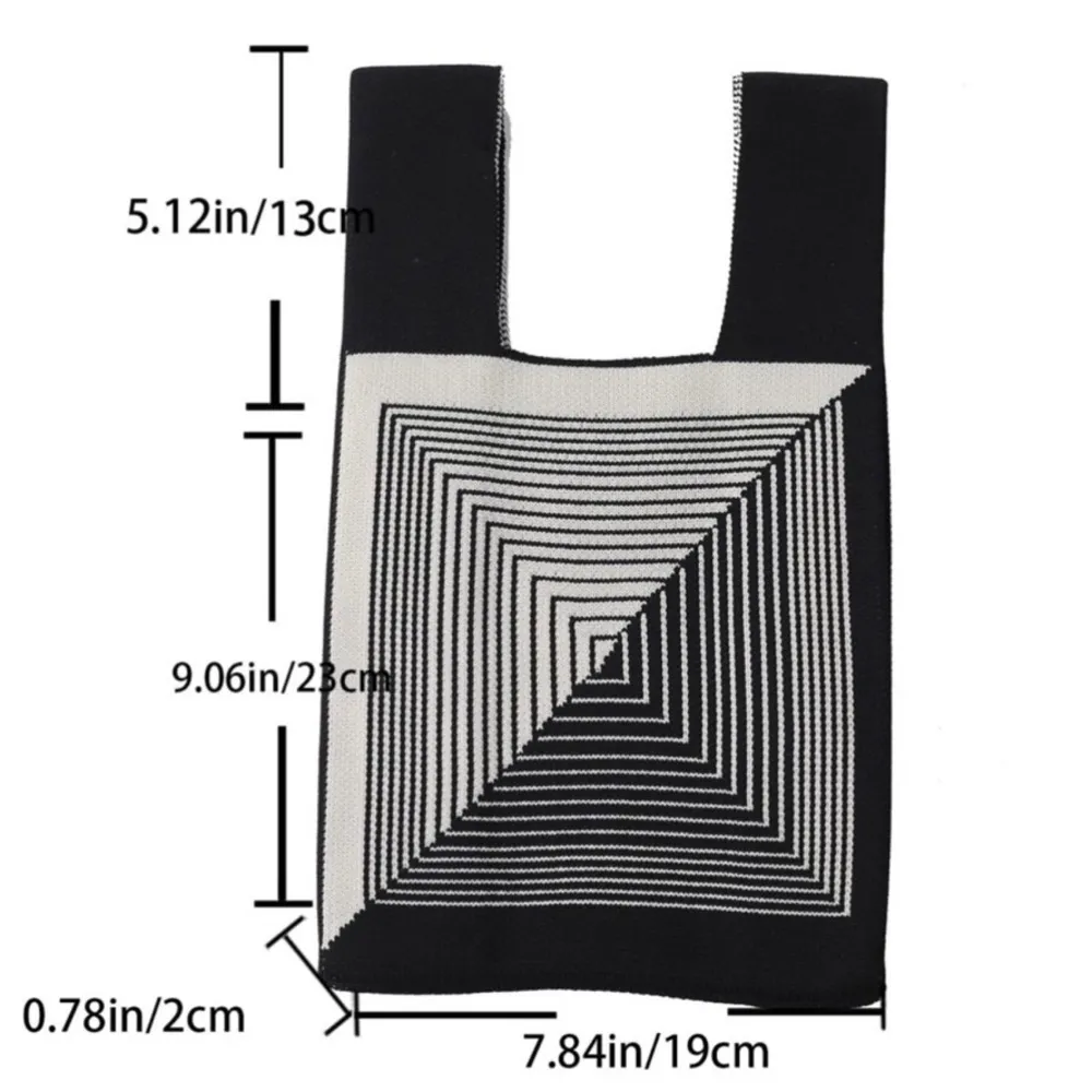 Mini Striped Pattern Knit Bag - Image 5