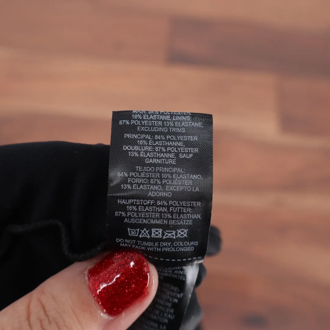 ASOS DESIGN Black V Neck Spaghetti Strap One Piece Swimsuit Bathing Suit Size 10 - Image 3