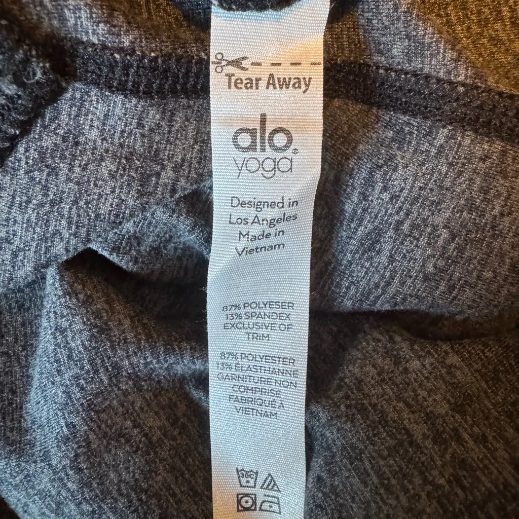 Womens Alo Yoga High-waisted Alosoft Lounge Heathered Gray Ribbed Legging Medium - Image 5