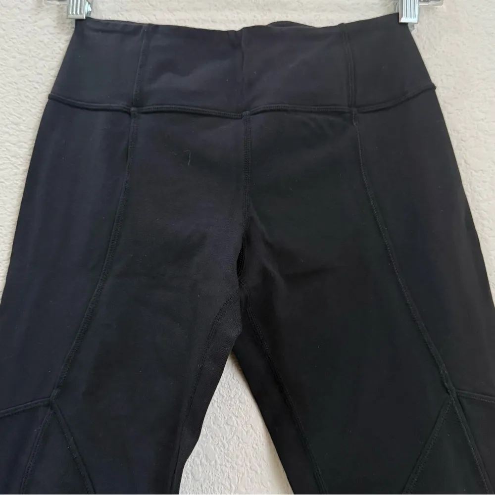 LULULEMON Athletica Black Dressage Pant Ruffled Ankle Zip Leggings Size 6 - Image 9