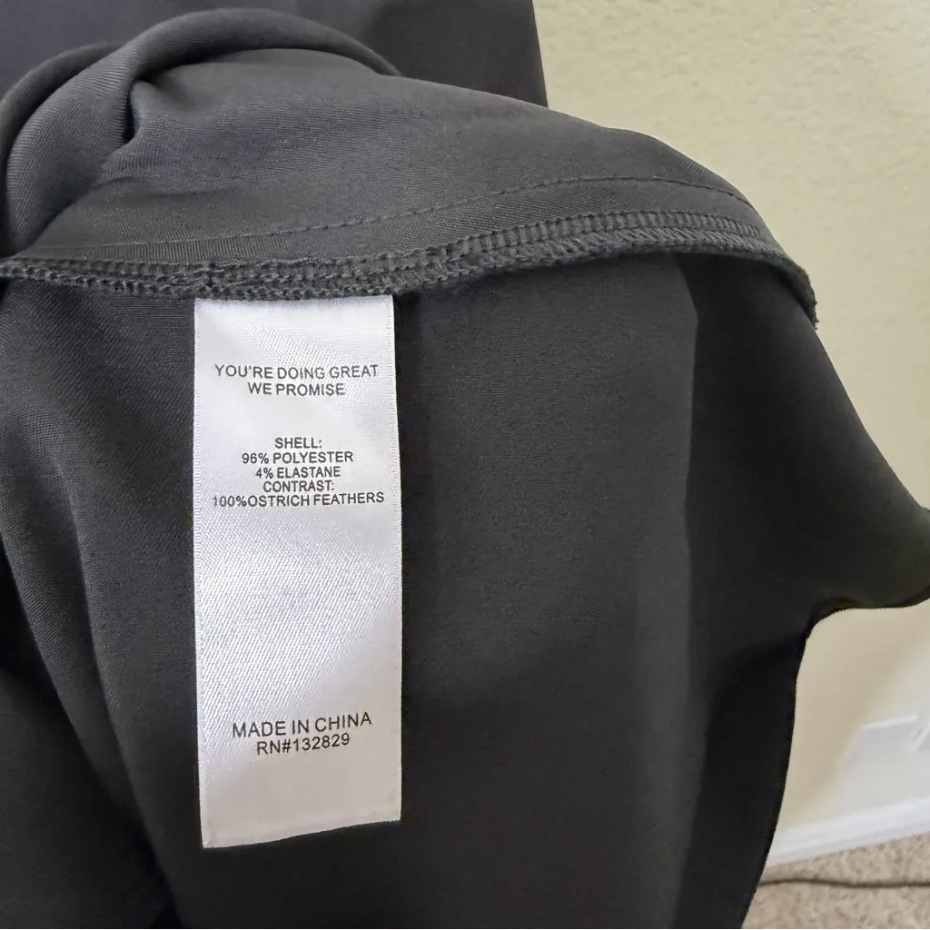 NWT LPA Revolve Aurora Black Feather Trim Strapless Dress Cocktail Party Size XS - Image 6