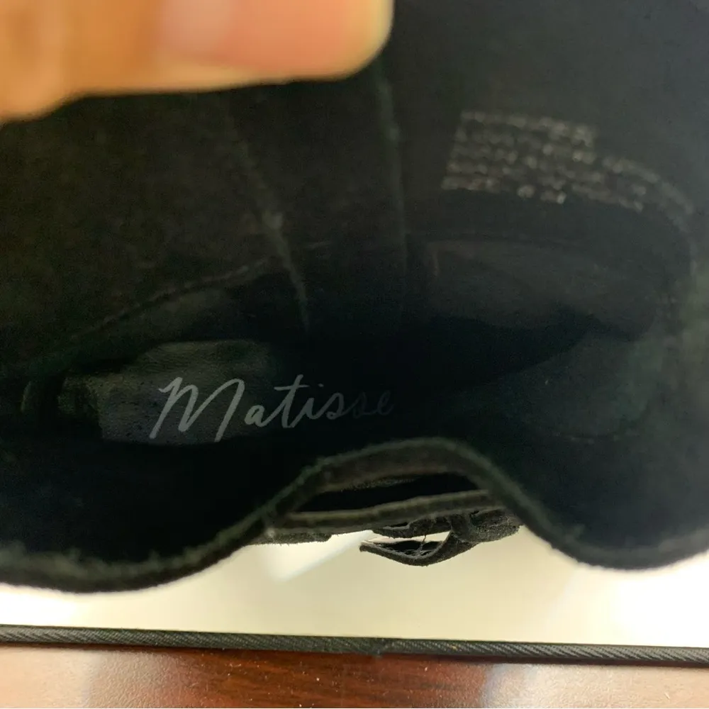 Anthropologie Matisse Harper Black Suede Leather Ankle Boots Women’s 8M Bootie - Image 2