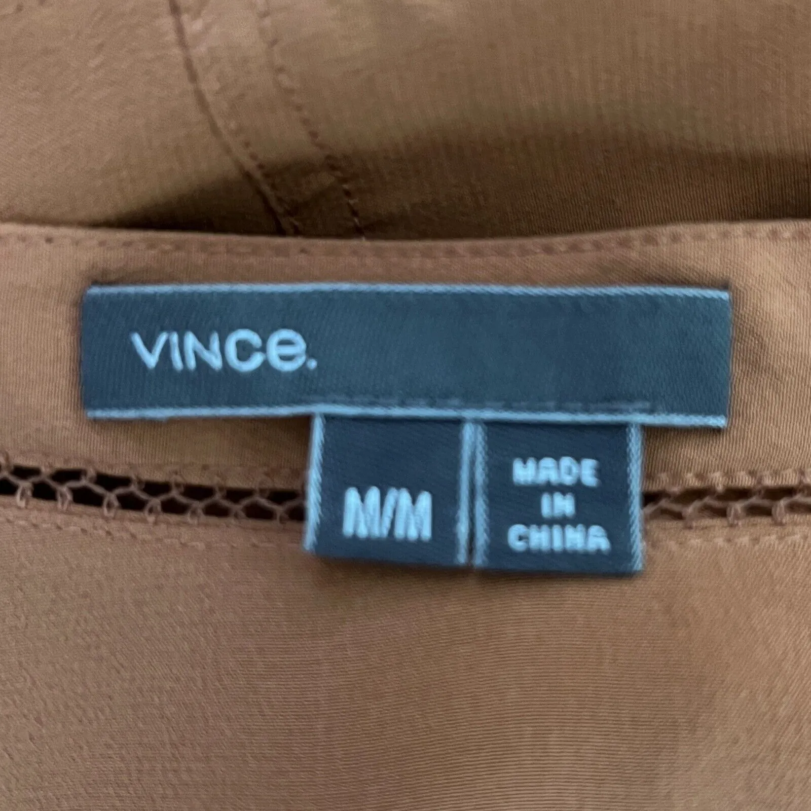 Vince Shirt Womens Medium Orange Eyelet Blouse Tunic‎ Top Layering Casual Career - Image 6