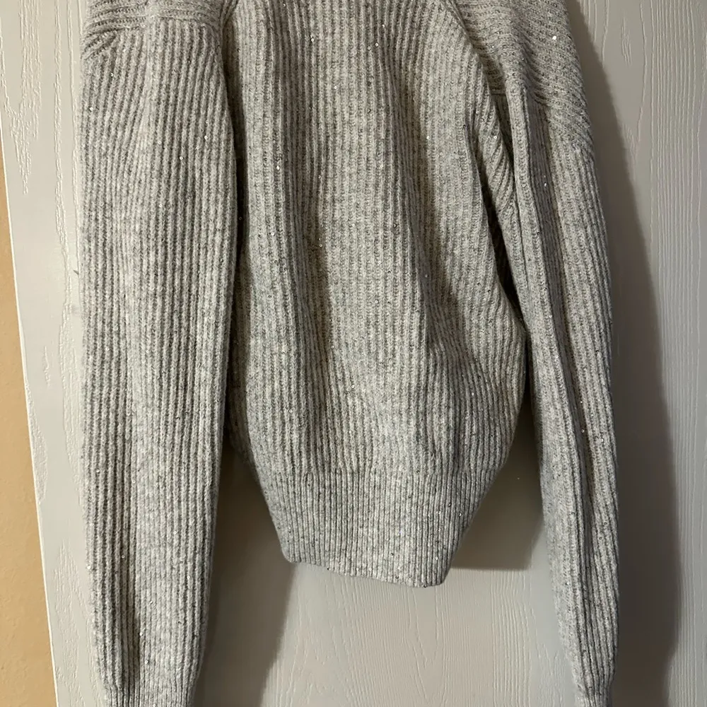 NWOT Michael Stars Laurel Surplice Sweater Long Sleeve Gray Mini Sequins Women - Image 2