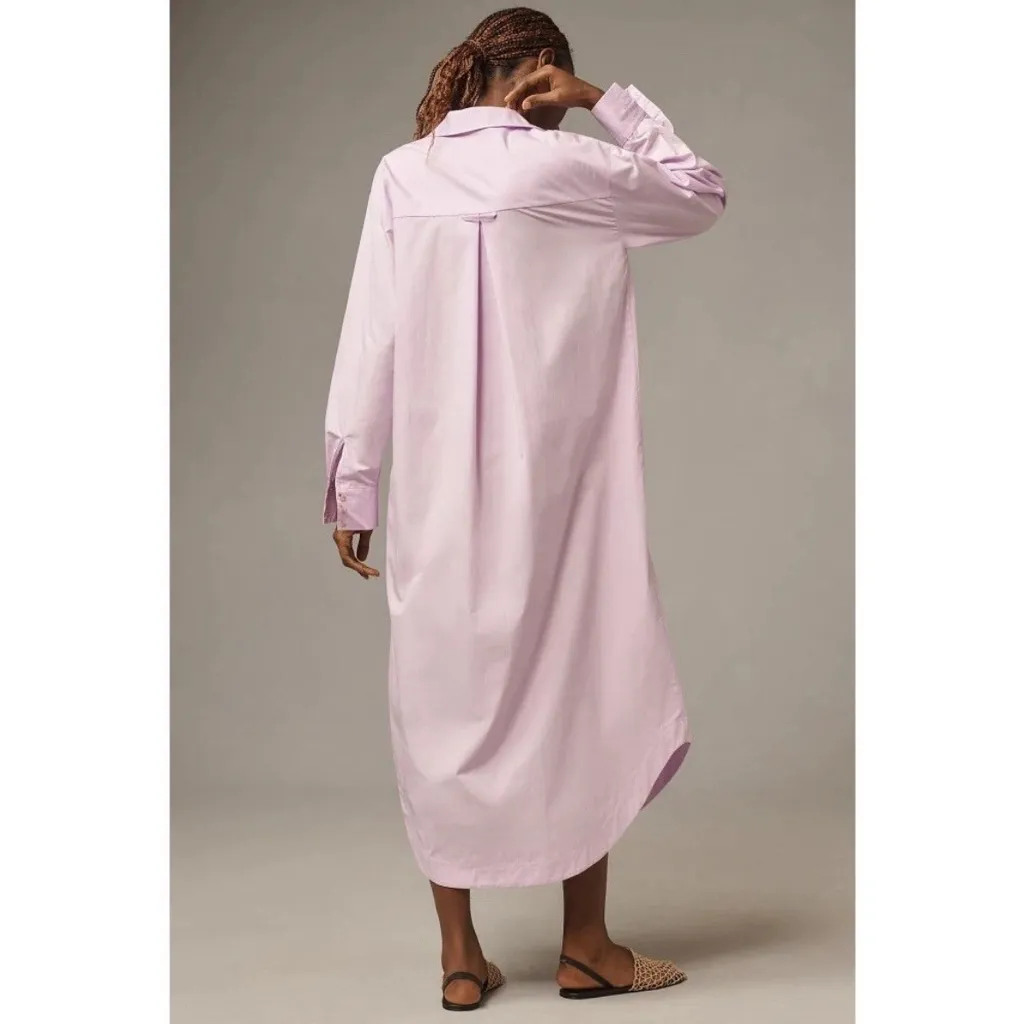 Anthropologie Maeve Soren Maxi Shirt Dress Lavender Button Front NWT L - Image 3