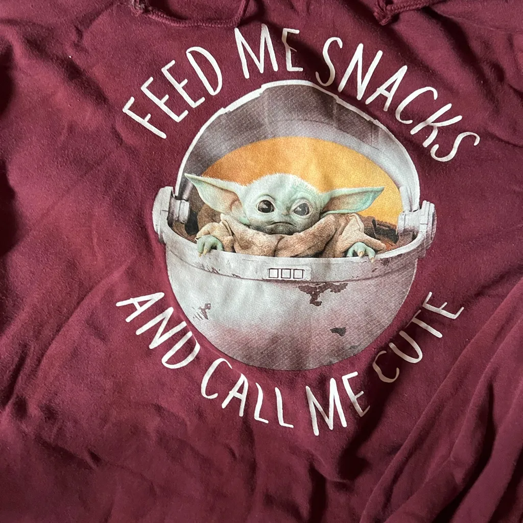 Baby yoda hoodie Red Size XL - Image 2