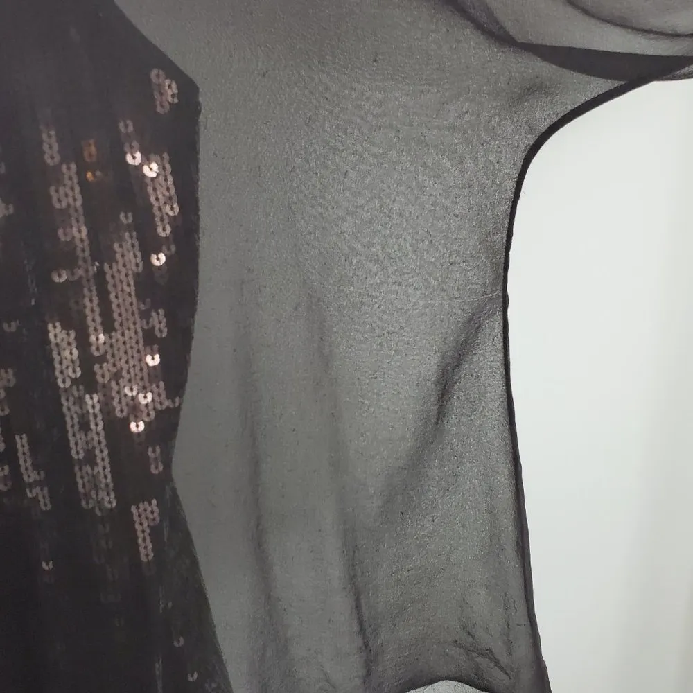 Elie Tahari Silk Sheer Overlay Sequin Blouse - Image 12