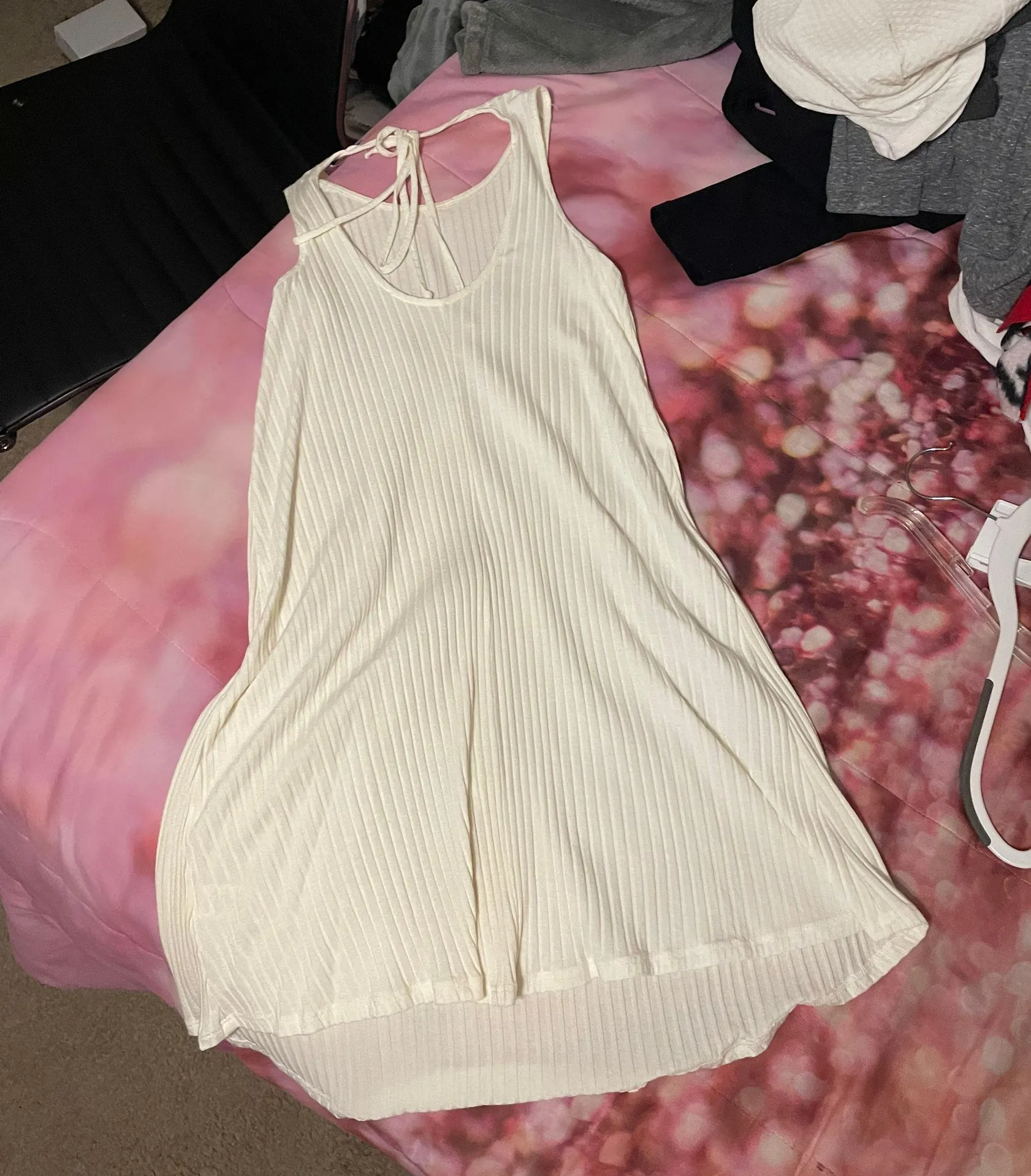 White Ribbed Dress - Image 5