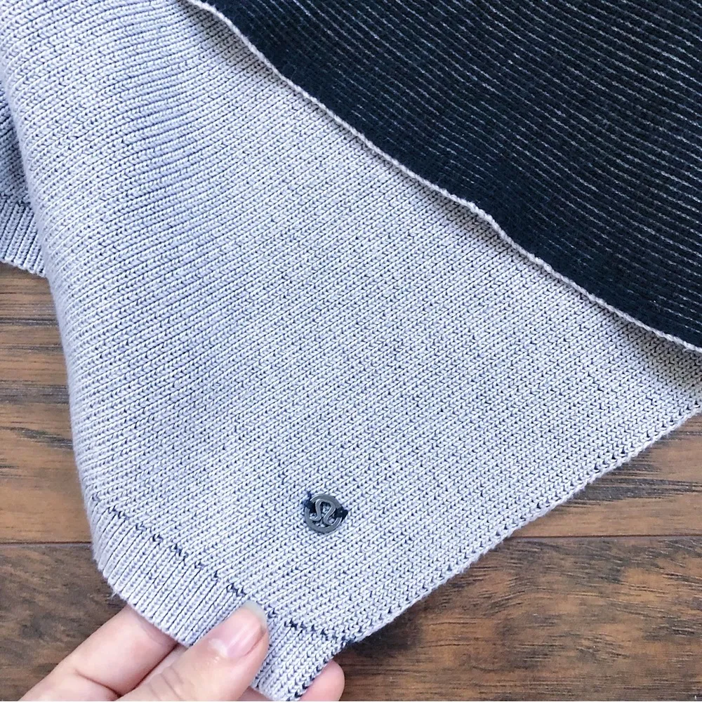 Lululemon • Exaltation Wrap reversible shrug Black Stargaze cotton silk knit - Image 6