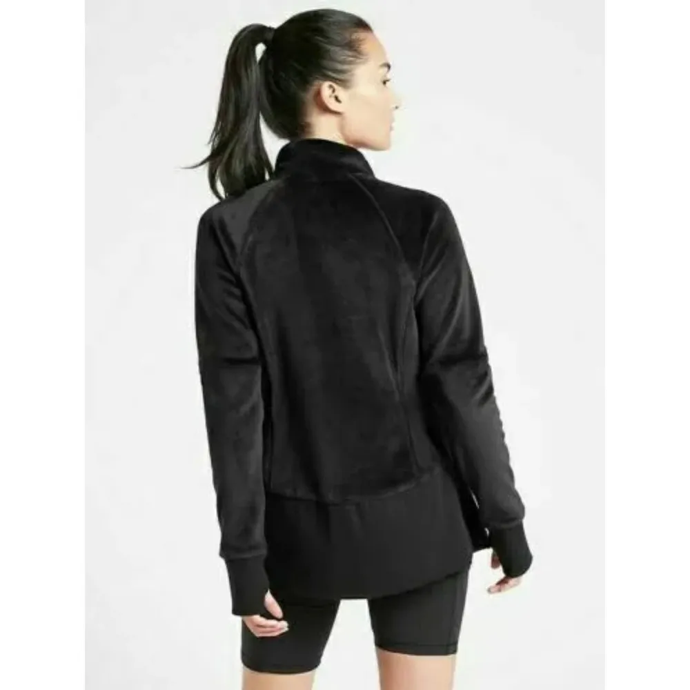 Athleta Black Cloud Fleece Full Zip Jacket Size XS - Image 2