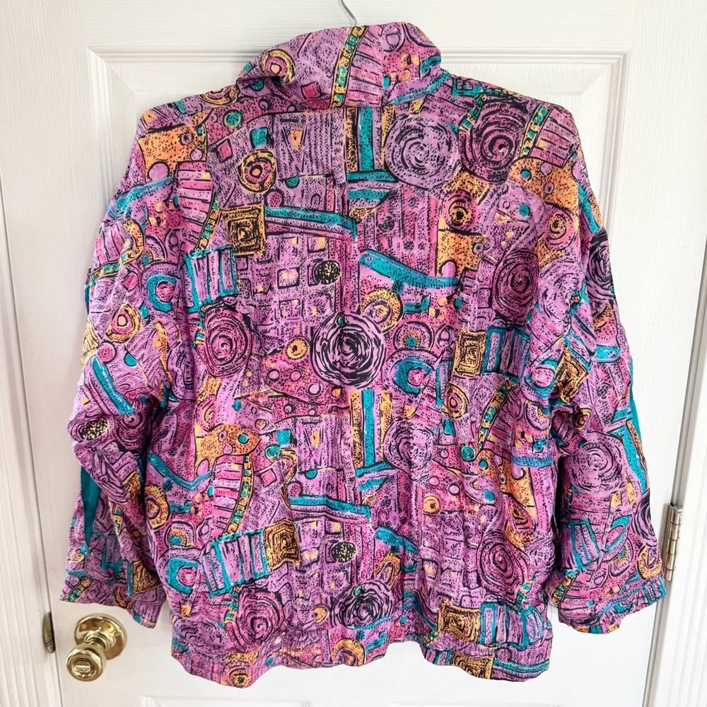Vintage 80’s LAVON Women's Retro Bold Multi-colored Jacket PETITE MEDIUM - Image 5