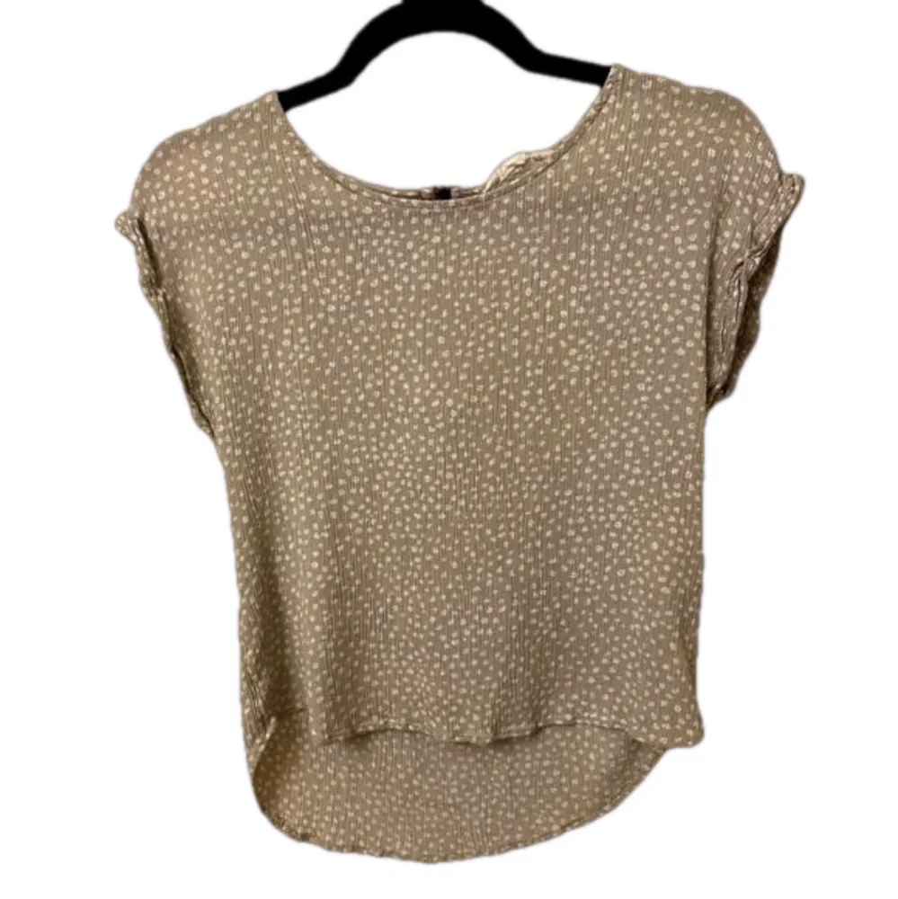 Linen Short Sleeve Blouse Light Green and White - Image 2