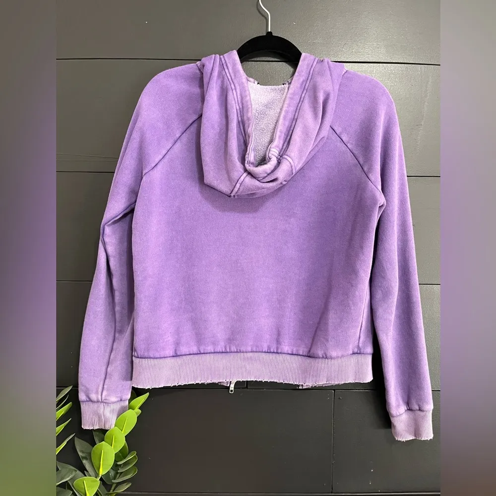 VICTORIA’S SECRET PINK Full Zip Lightweight Hoodie Sweatshirt Women’s Sz S EUC Purple - Image 3