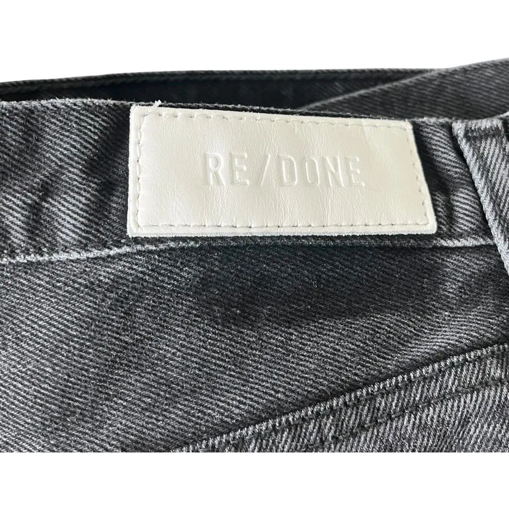 RE/DONE 70s High Rise Shorts Women’s 29 Broken Black Distressed Button Fly - Image 8