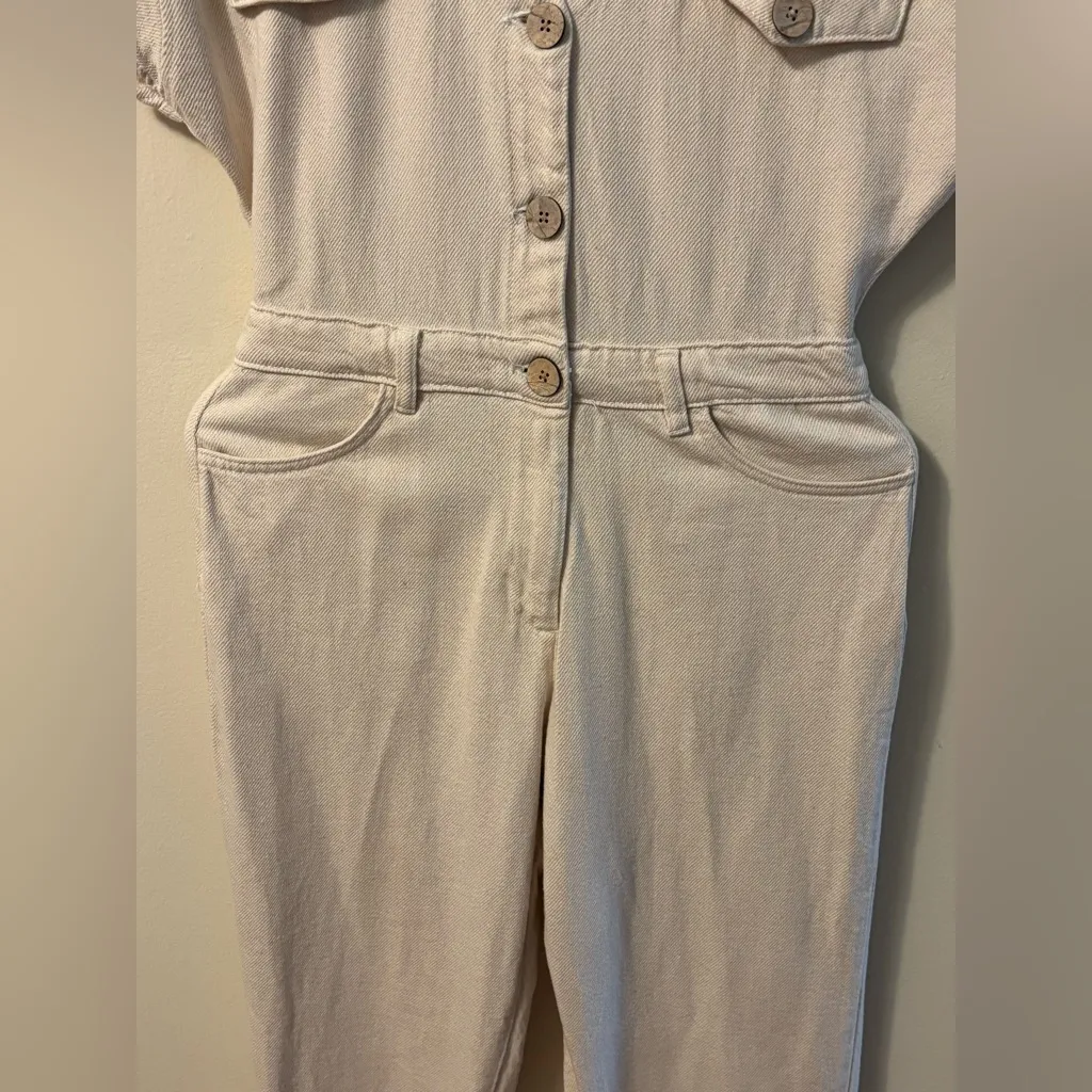 Zara Cream Button-Up Jumpsuit - Image 6