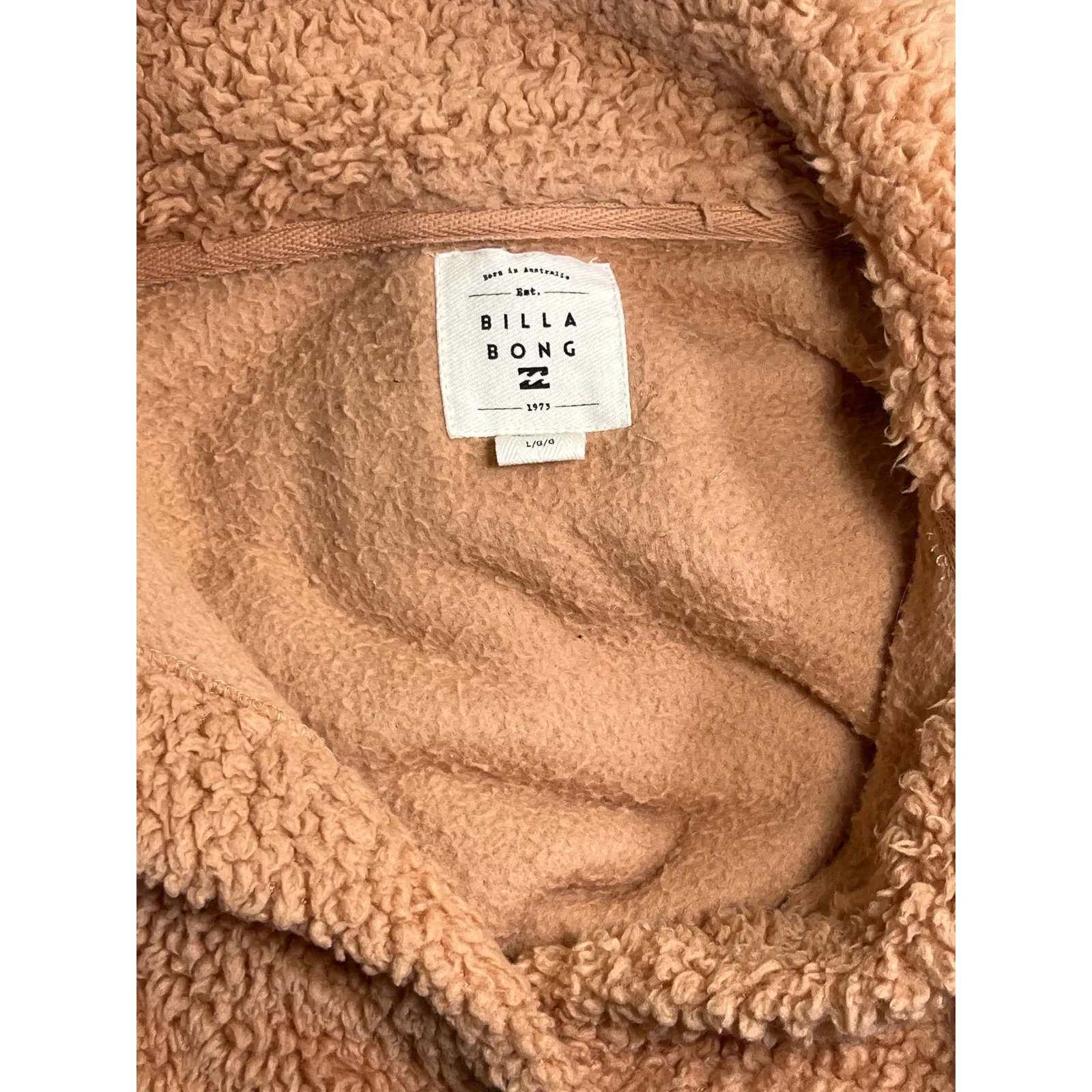 Billabong Teddy Fleece Sherpa Shacket Camel Tan Jacket Women’s Large ABJFT00187 - Image 10