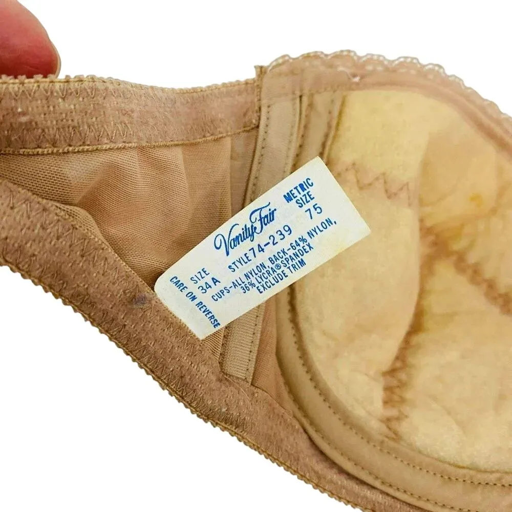 Vintage Vanity Fair Satin Cinnamon Strapless Bra Size 34A - Image 3