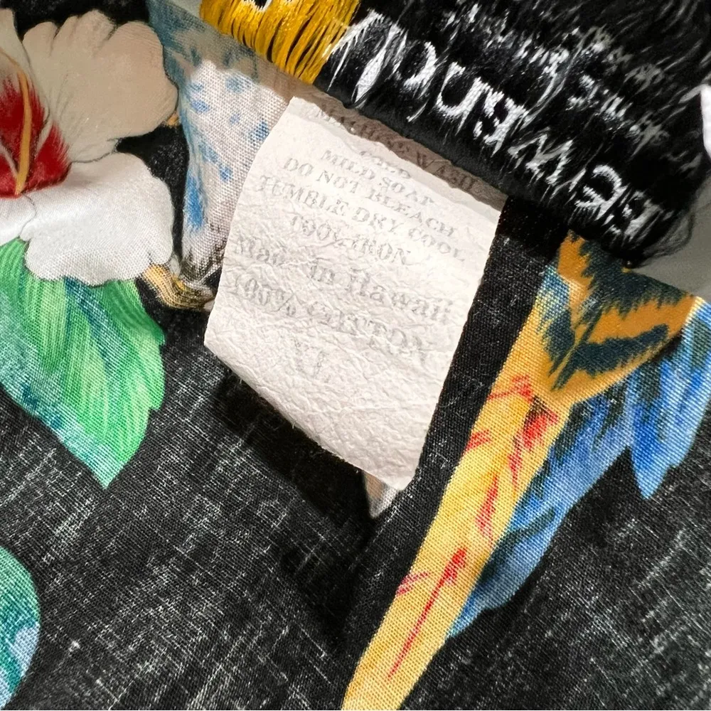 Vintage Alohawears Hawaiian Button up shirt XL Birds Palms Made in Hawaii - Image 9