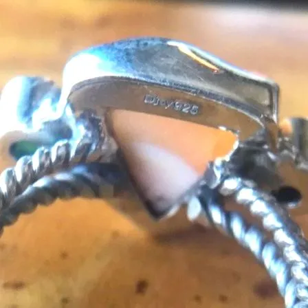 Natural Fire Opal Chrome Diopside Sterling Silver Ring Size 6 Orange - Image 6