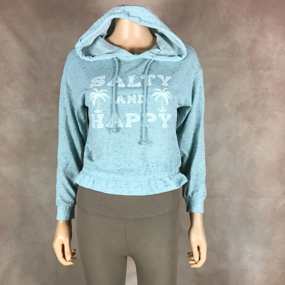 SALTY & HAPPY Beach Hoodie NWT MEDIUM Blue - Image 9