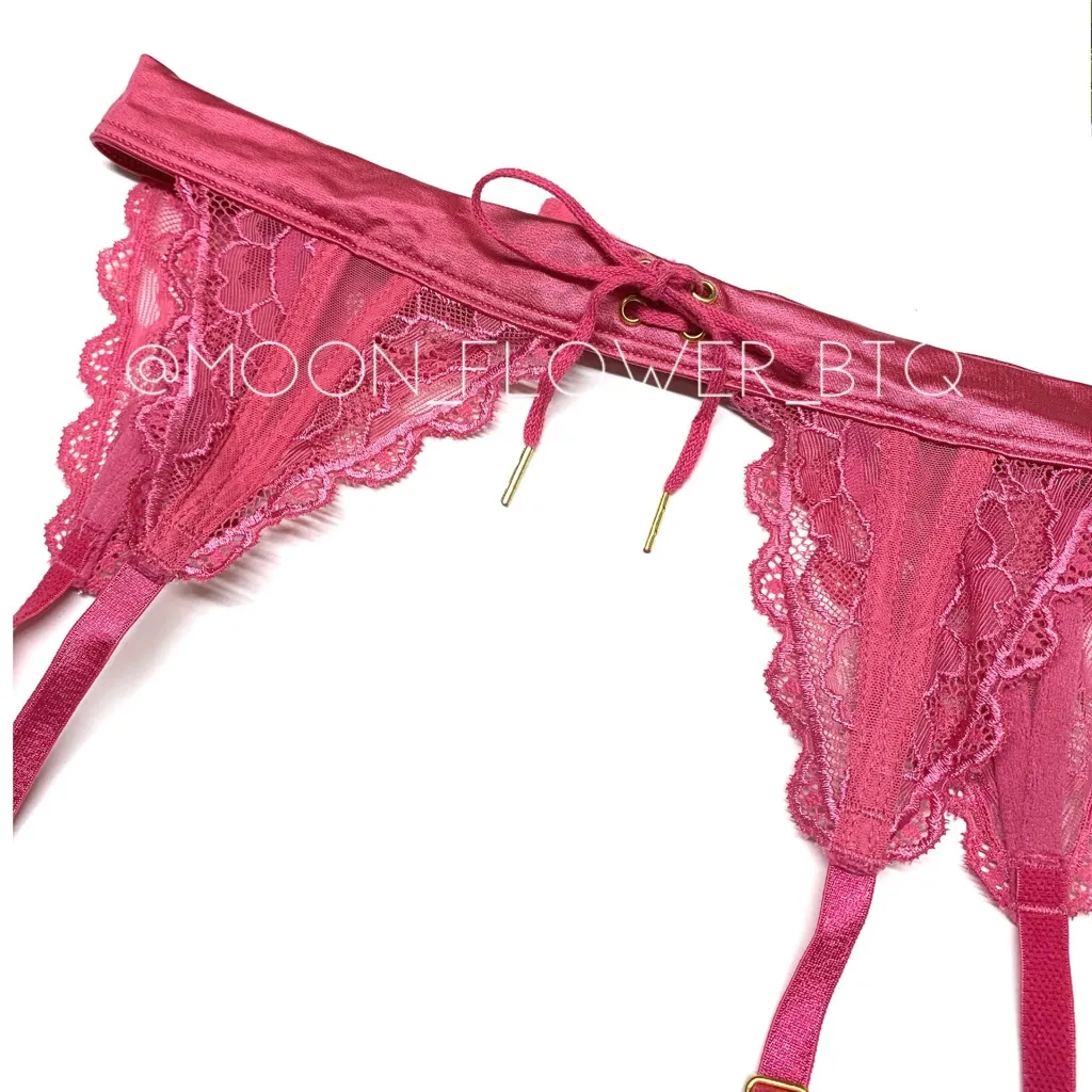 Victorias Secret Pink Lace Up Garter Belt - Image 2