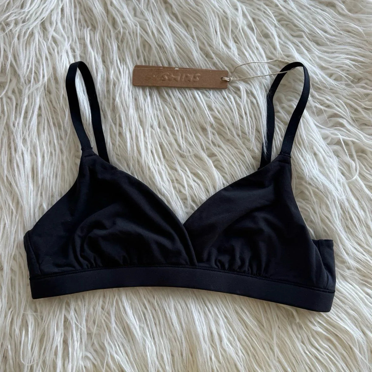 Skims Fits Everybody Crossover Bralette Onyx Size XS - Image 2