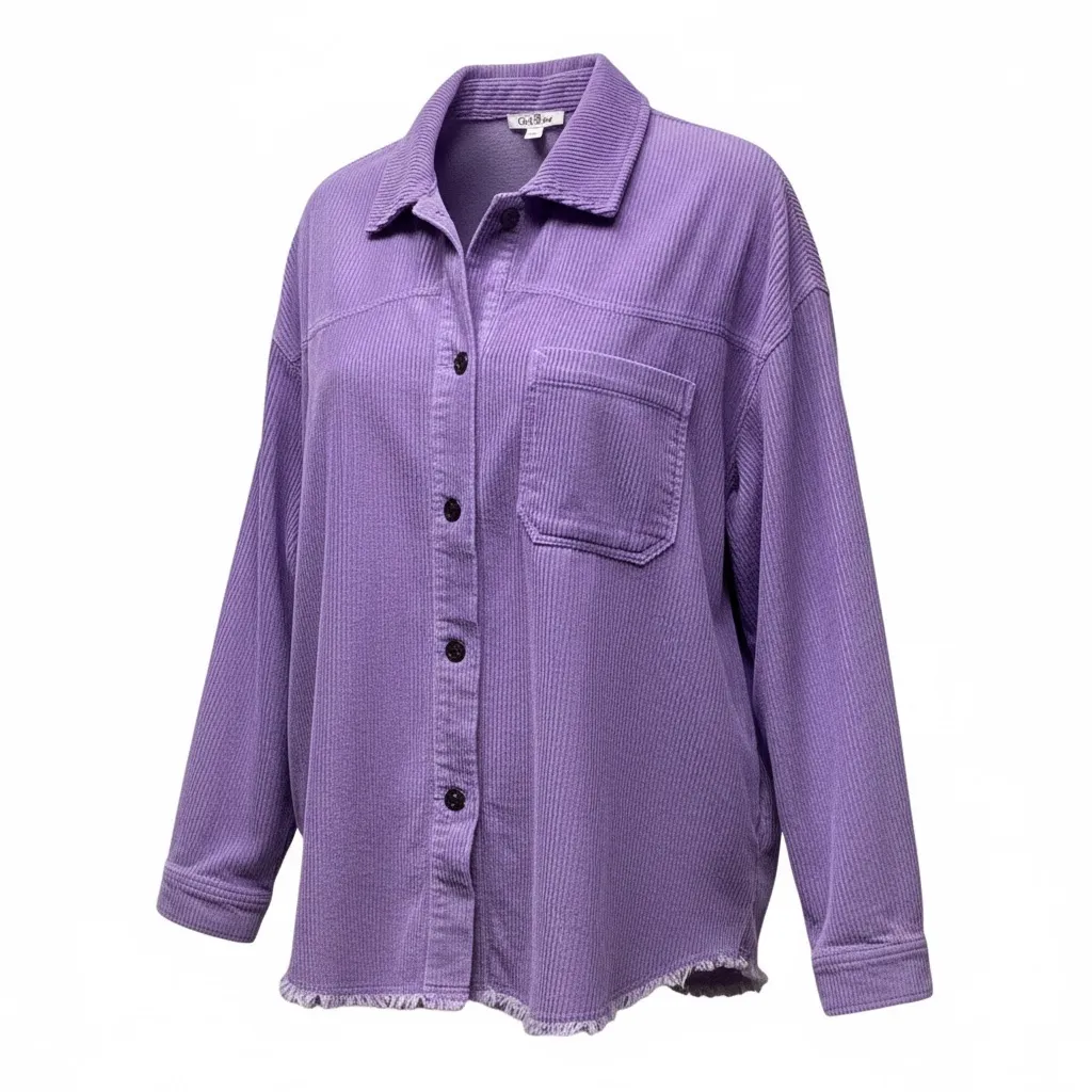 GeeGee  lavender corduroy shacket. Size Large - Image 10