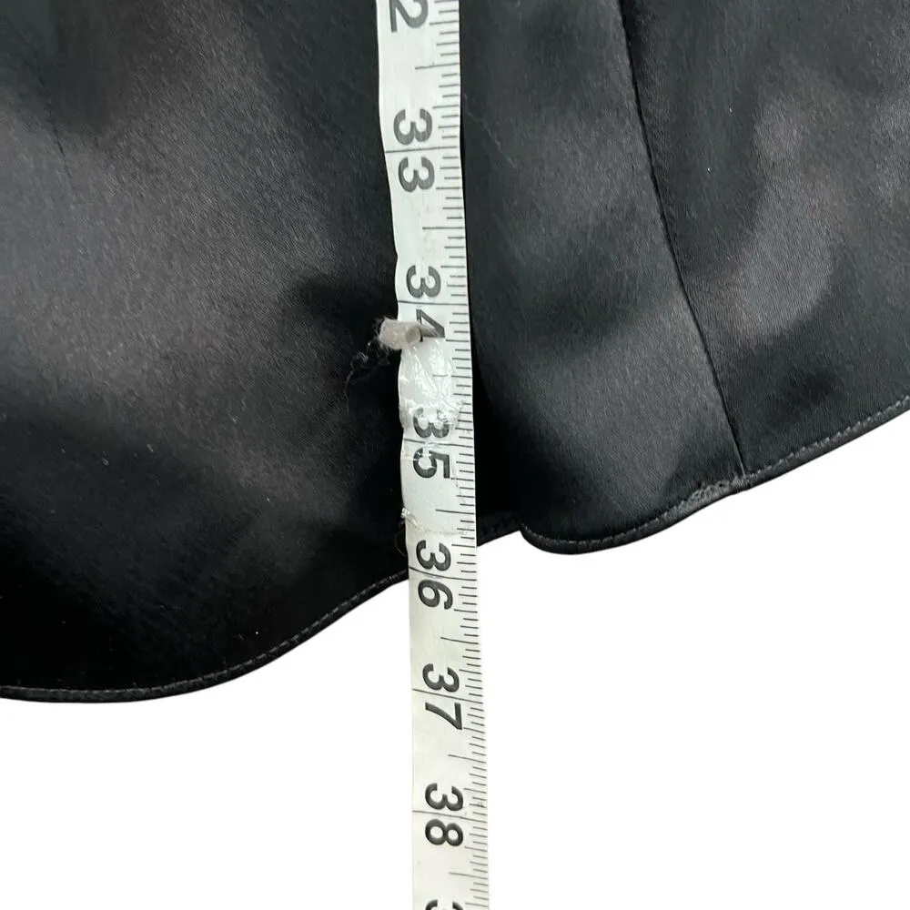 ABS Y2K Babydoll Dress 4 Black Satin Mini Rhinestone Dark Fairy Retro Vintage - Image 10