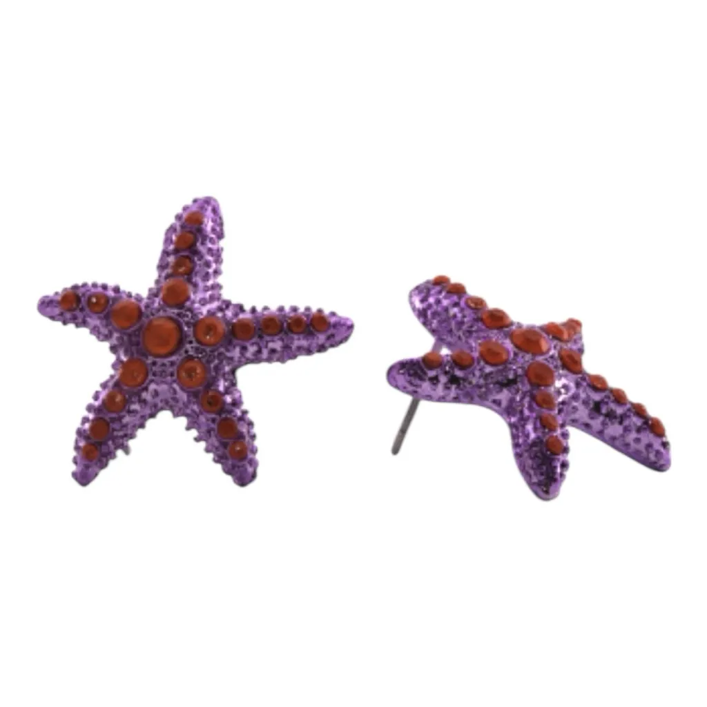 Betsey Johnson Mermaid Jewels Crystal Starfish Stud Earrings - Image 4