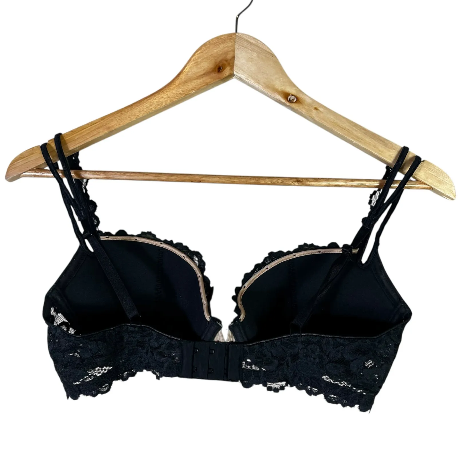 Victoria’s Secret Bra Womens 36D Black Lace Underwire Padded Strappy Coquette - Image 3