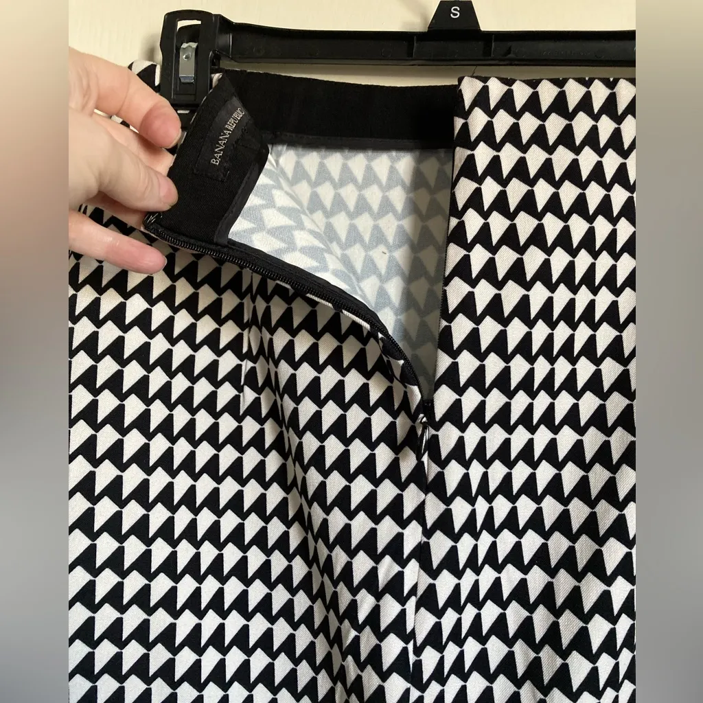 Banana Republic Black & White Houndstooth Pencil Midi Skirt #R - Image 7