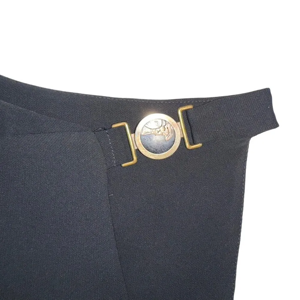 Versace Collection Sleeveless Asymmetrical Cady Wrap Black Mini Dress IT 42 US 8 - Image 13