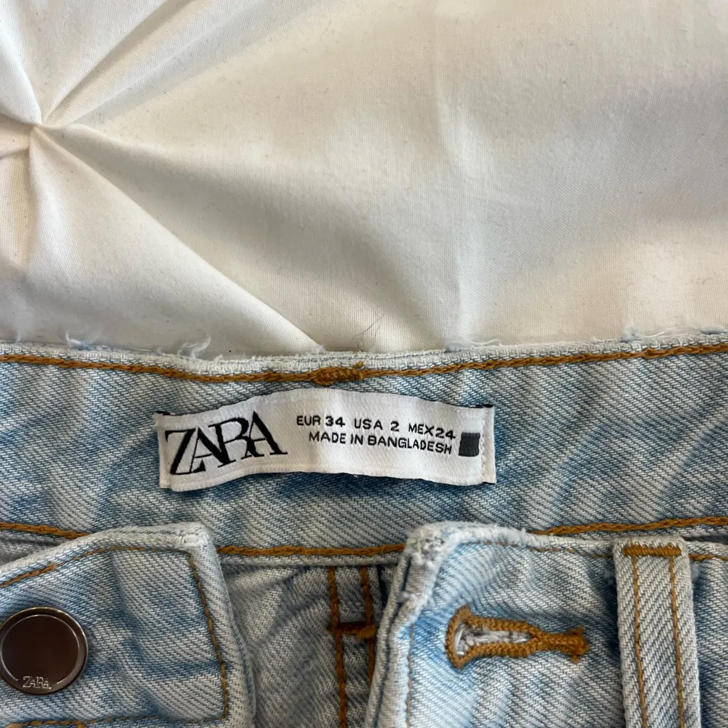 Zara Sky Blue Denim Trousers - Image 2