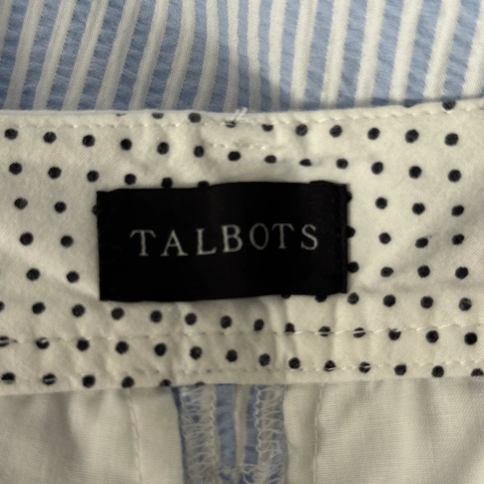 Talbots Crop Pants Women 6P Blue White Stripe Coastal Grandmillennial Seersucker - Image 6