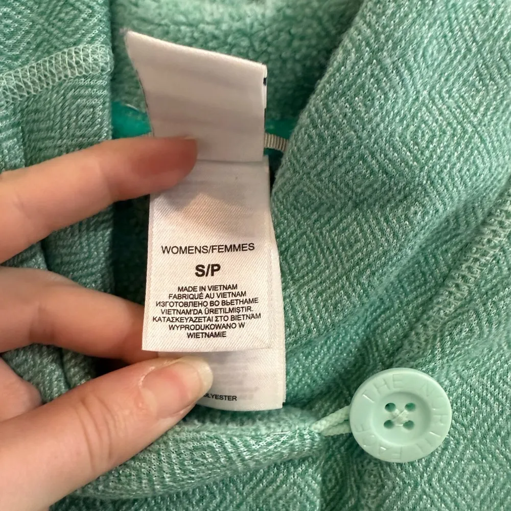 The North Face Women’s Button Front Fleece Pull Over Sweatshirt Teal Size Small - Image 6