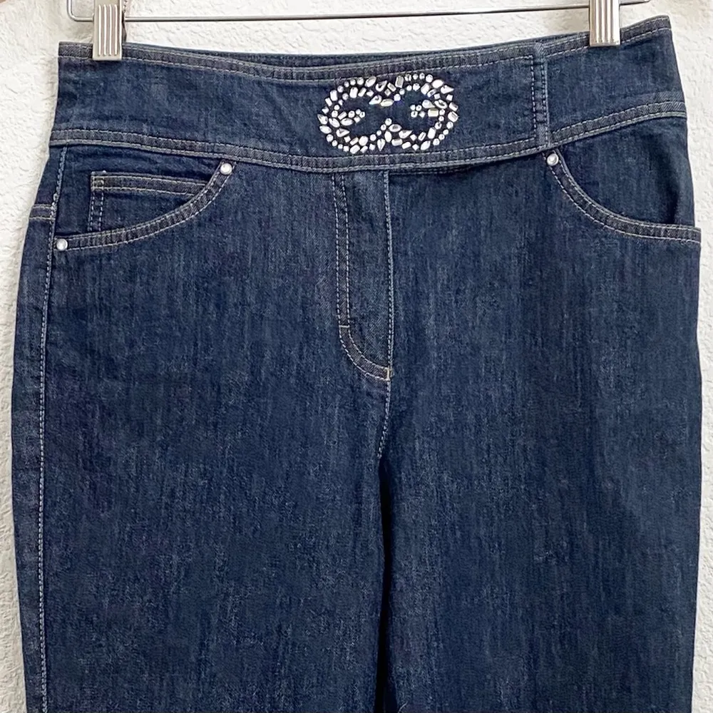 ESCADA Crystal Embellished Boot Cut Jeans 36 Size 6 - Image 3